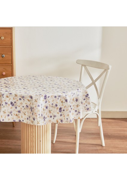 Dora Çiçekli Pvc Masa Örtüsü Mor