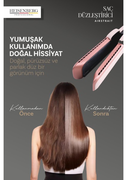 Airstrait Saç Düzleştirici Hava Üflemeli Saç Şekillendirici Saç Maşası Pink modelleri