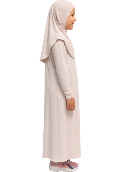 Kendinden Başörtülü Çocuk Penye Namaz Elbisesi – 9-10-11 YAŞ/110 Cm| Kız Çocuk Için Namaz Kıyafeti fiyatları