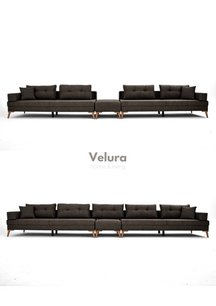 Zeri Modüler Yataklı 3 Adet Üçlü Kanepe & 3'lü Koltuk (3+3+3) - Kahve modelleri