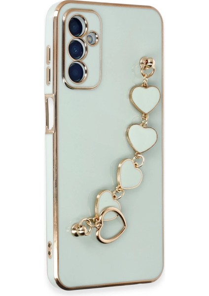 Samsung Galaxy A14 4g Elegant Charm Case (Kalpli Zincirli Kılıf) Elegant Silicone Cover - Su Yeşili fiyatları