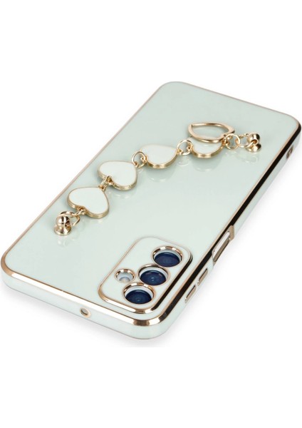 Samsung Galaxy A14 4g Elegant Charm Case (Kalpli Zincirli Kılıf) Elegant Silicone Cover - Su Yeşili fırsatları