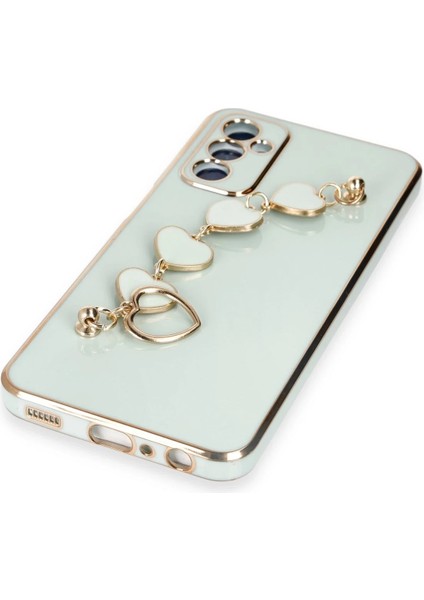 Samsung Galaxy A14 4g Elegant Charm Case (Kalpli Zincirli Kılıf) Elegant Silicone Cover - Su Yeşili indirimleri