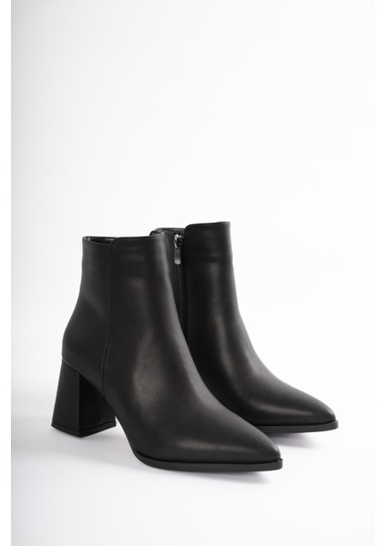 Brona Kısa Topuklu Kadın Bot- Siyah