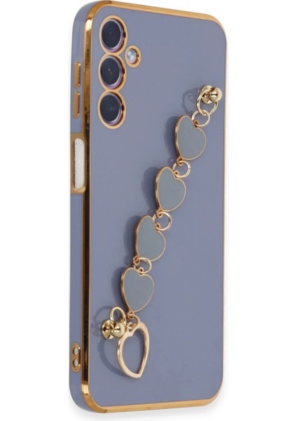 Samsung Galaxy A24 4g Elegant Charm Case (Kalpli Zincirli Kılıf) Elegant Silicone Cover - Gri fiyatları