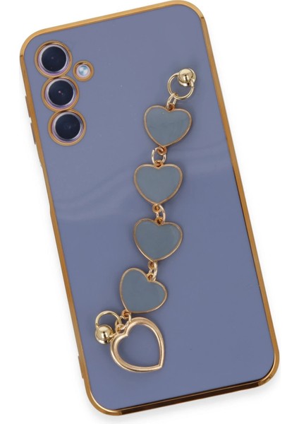 Samsung Galaxy A24 4g Elegant Charm Case (Kalpli Zincirli Kılıf) Elegant Silicone Cover - Gri fırsatları