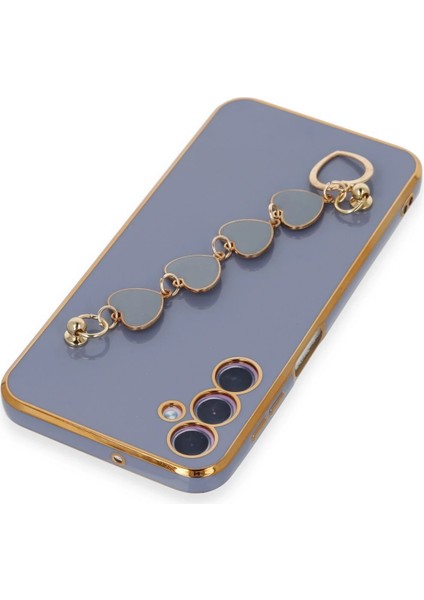 Samsung Galaxy A24 4g Elegant Charm Case (Kalpli Zincirli Kılıf) Elegant Silicone Cover - Gri indirimleri