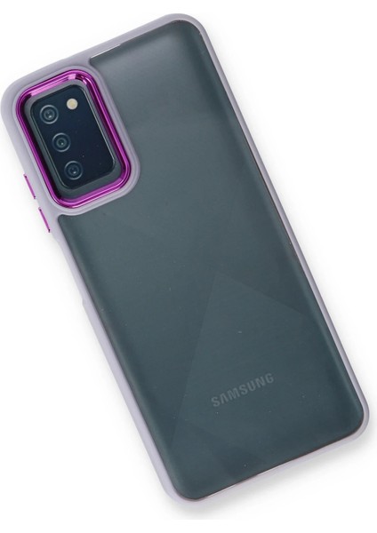 Samsung Galaxy A03S Elegant Clear Case (Şeffaf Kılıf) - Stylish Protective Cover - Lila modelleri