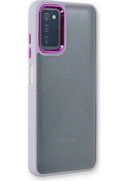 Samsung Galaxy A03S Elegant Clear Case (Şeffaf Kılıf) - Stylish Protective Cover - Lila indirimleri