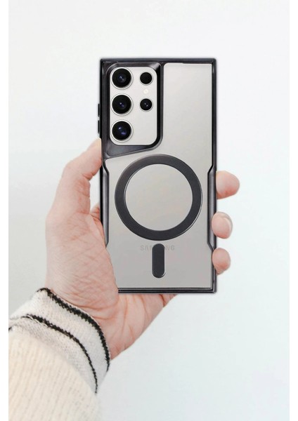 Samsung Galaxy S24 Ultra Elegant Venüs Magsafe Kılıf – Slim Transparent Tasarım - Lacivert fiyatları