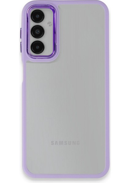 Samsung Galaxy A14 4g Elegant Clear Case (Şeffaf Kılıf) - Stylish Protective Cover - Lila