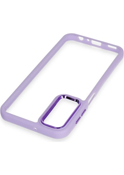 Samsung Galaxy A14 4g Elegant Clear Case (Şeffaf Kılıf) - Stylish Protective Cover - Lila fırsatları
