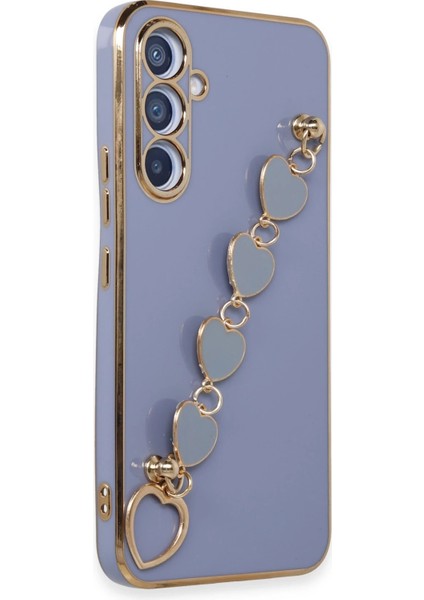 Samsung Galaxy A54 5g Elegant Charm Case (Kalpli Zincirli Kılıf) Elegant Silicone Cover - Gri fiyatları