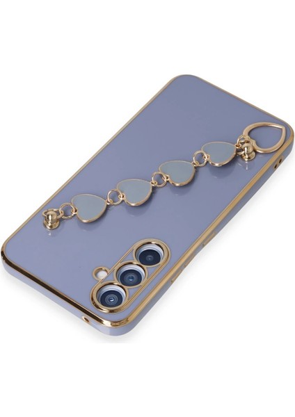 Samsung Galaxy A54 5g Elegant Charm Case (Kalpli Zincirli Kılıf) Elegant Silicone Cover - Gri modelleri