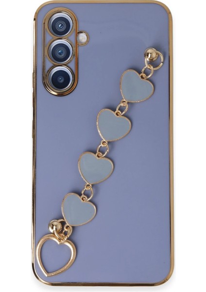 Samsung Galaxy A54 5g Elegant Charm Case (Kalpli Zincirli Kılıf) Elegant Silicone Cover - Gri indirimleri