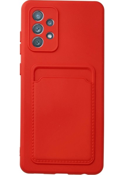 Samsung Galaxy A13 4g Kılıf Card Flex Kılıf (Kartlıklı) - Kırmızı