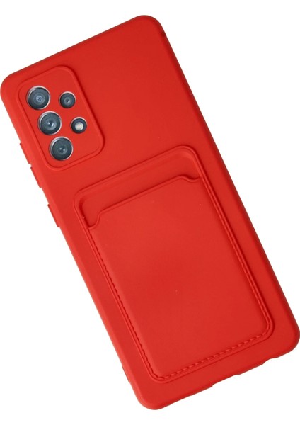 Samsung Galaxy A13 4g Kılıf Card Flex Kılıf (Kartlıklı) - Kırmızı modelleri