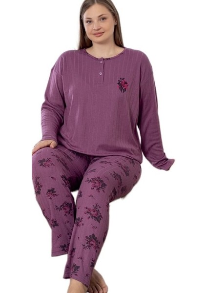 Happy Love Kışlık Büyük Beden Kadın Pijama Takımı 3xl/6xl Sıcak Rahat fırsatları