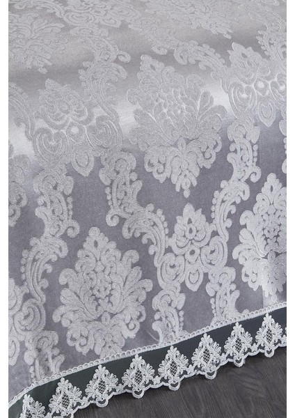 Jakarlı Şönil Yatak Örtüsü Gri modelleri