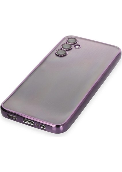 Samsung Galaxy A14 4g Crystal Shield Lensli Silikon (Lens Protector / Kamera Koruyucu Kılıf) - Mor fırsatları
