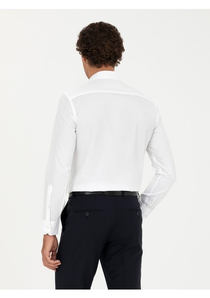 Erkek Beyaz Slim Fit Uzun Kollu Gömlek 50282347-VR013 indirimleri