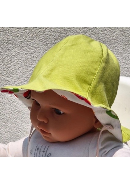 Çift Taraflı Bağlamalı Keten Görünümlü Bebek Bucket Şapka fırsatları