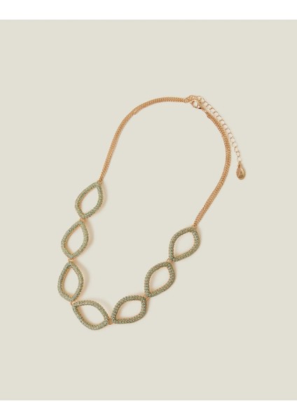 Encrusted Teardrop Collar Green fiyatları
