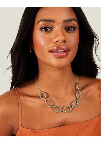 Encrusted Teardrop Collar Green fırsatları