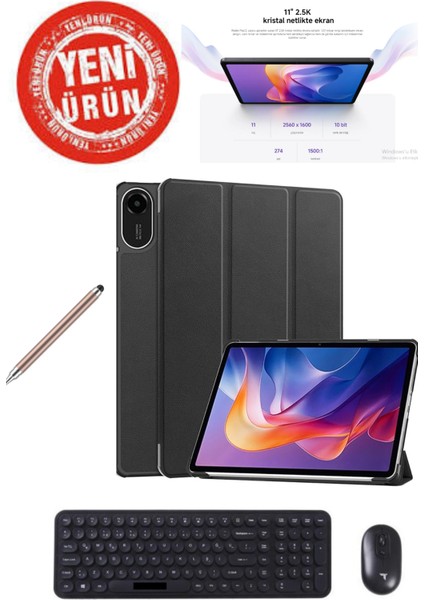 Redmi Pad 2 8gb Ram 256GB Hafıza 2.5k 11" Tablet Gri+Orjinal Kılıf+Kalem+Klavye Mouse Set