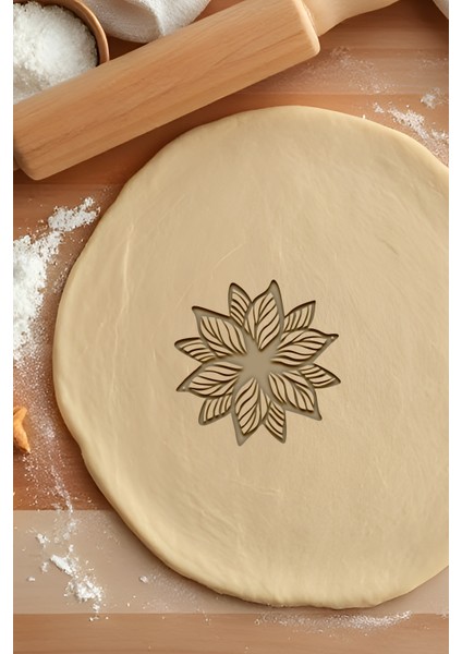 Çiçek Kurabiye Kalıbı, Hamur Şekillendirici, Bisküvi Kalıbı, Kolay Kesim Ucu