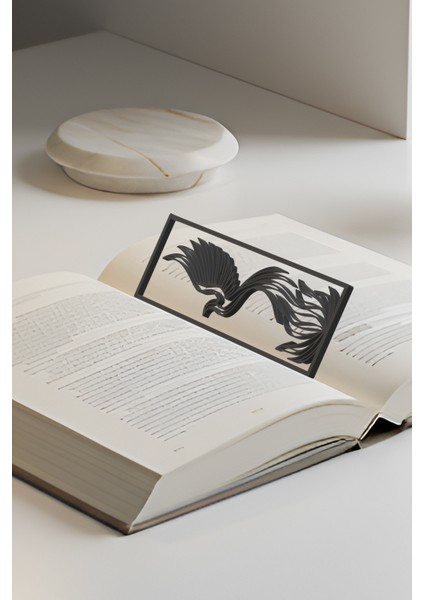 Anka Kuşu Kitap Ayracı, Modern Tasarım, Hafif ve Şık 2’li, Siyah ve Beyazın Modern Uyumu fiyatları