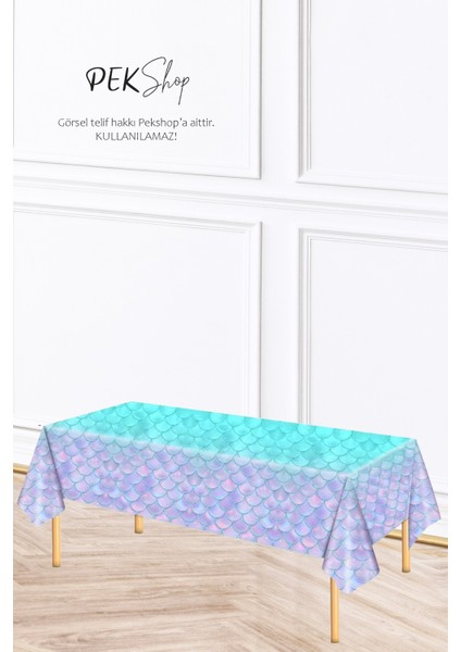 Deniz Kızı Konsept Masa Örtüsü Deniz Kızı Konsept Doğum Günü Masa Örtüsü