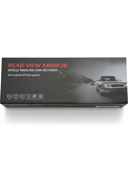 3g Android Gps Navigasyonlu Dikiz Aynası | Hd Dokunmatik Ekran, Çift Kamera, Wifi & Bluetooth