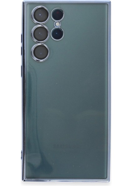 Samsung Galaxy S22 Ultra Crystal Shield Lensli Silikon (Lens Protector / Kamera Koruyucu Kılıf) - Açık Mavi fiyatları