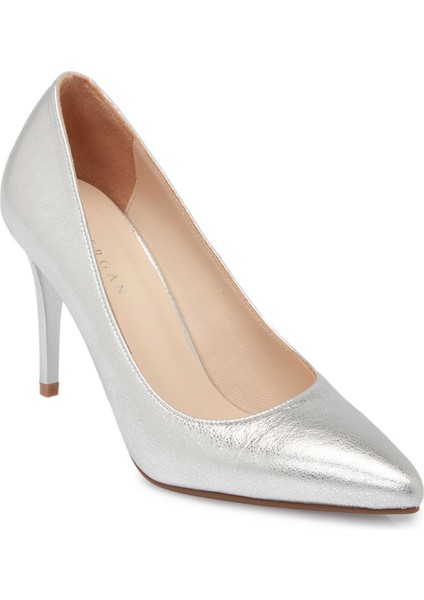 Platin Hakiki Deri Kadın Stiletto - K24S1AY67599-U2M