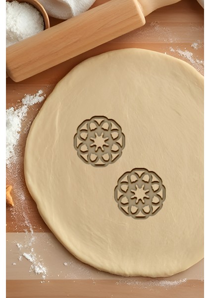 Çiçek Kurabiye Kalıbı, Hamur Şekillendirici, Bisküvi Kalıbı, Kolay Kesim Ucu