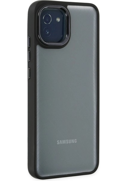 Samsung Galaxy A03 Elegant Clear Case (Şeffaf Kılıf) - Stylish Protective Cover - Siyah fırsatları