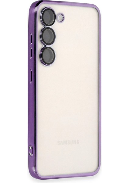 Samsung Galaxy S23 Plus Crystal Shield Lensli Silikon (Lens Protector / Kamera Koruyucu Kılıf) - Mor indirimleri