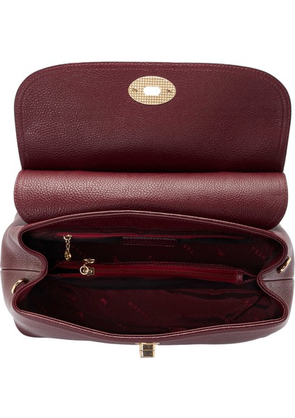 Bordo Hakiki Deri Kadın El Çantası - S25Y1BC79121-M71 fırsatları