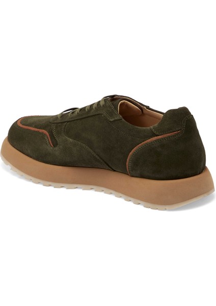 Yeşil Hakiki Süet Deri Erkek Sneaker - E24I1AY56723-J86