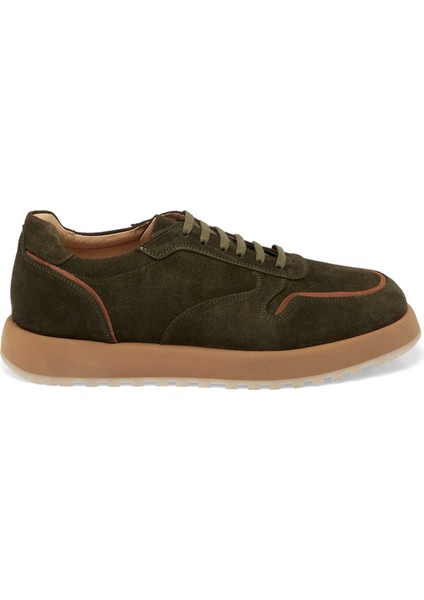 Yeşil Hakiki Süet Deri Erkek Sneaker - E24I1AY56723-J86