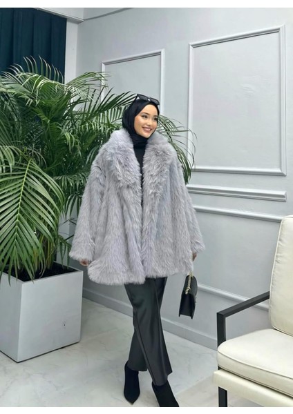 Kadın Gri Peluş Içi Astarlı Kaban fiyatları