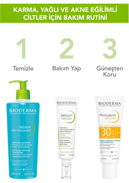 Bioderma Sebium Karma, Yağlı ve Akne Eğilimli Ciltler Sivilce, Siyah Nokta Karşıtı Yüz Temizleme Jeli 500 ml fiyatları