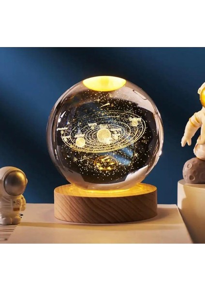 Gezegenler Renk Değiştiren Işıklı Cam Küre 8cm fiyatları