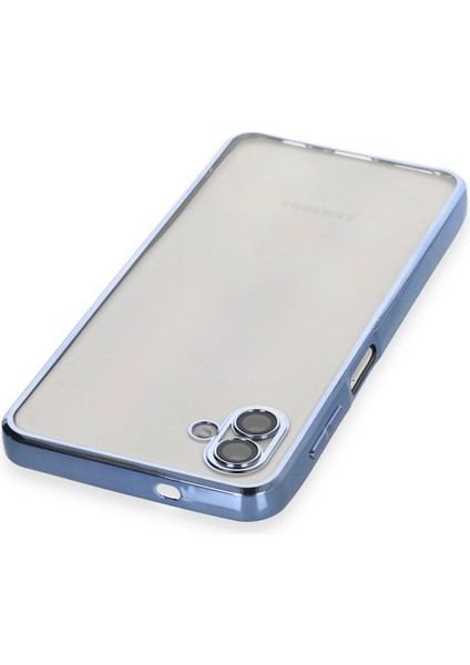 Samsung Galaxy A04 Crystal Shield Lensli Silikon (Lens Protector / Kamera Koruyucu Kılıf) - Açık Mavi modelleri