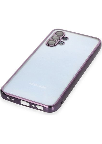 Samsung Galaxy A13 4g Crystal Shield Lensli Silikon (Lens Protector / Kamera Koruyucu Kılıf) - Mor fırsatları