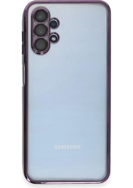 Samsung Galaxy A13 4g Crystal Shield Lensli Silikon (Lens Protector / Kamera Koruyucu Kılıf) - Mor indirimleri