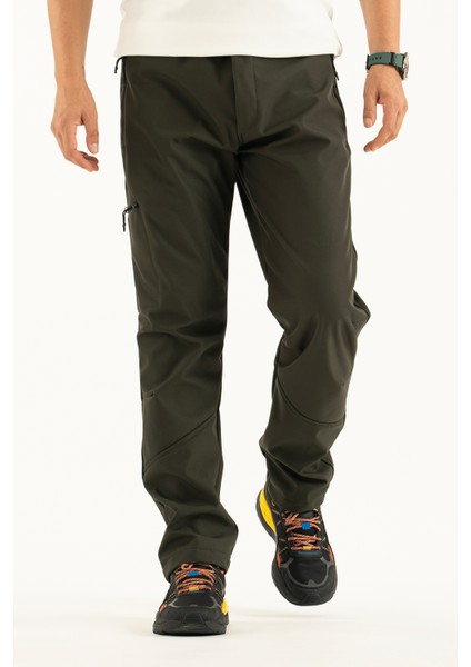 Erkek Haki Kışlık Içi Polar Su Itici Rüzgar Geçirmez Outdoor Softshell Pantolon fırsatları