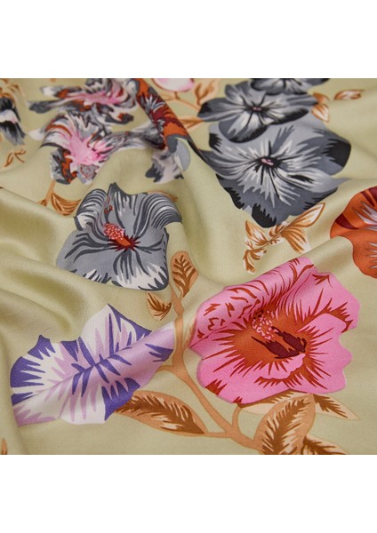 Petunya Desenli Ipek Şal modelleri