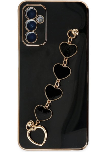 Samsung Galaxy M23 Elegant Charm Case (Kalpli Zincirli Kılıf) Elegant Silicone Cover - Siyah fiyatları